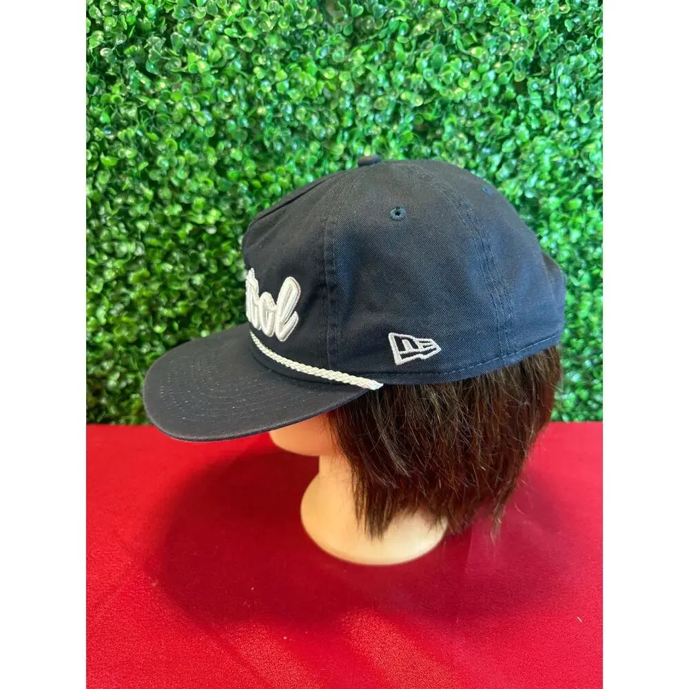 Barstool Sports New Era Script Golfer Hat Black White Rope Snapback Cap Retro